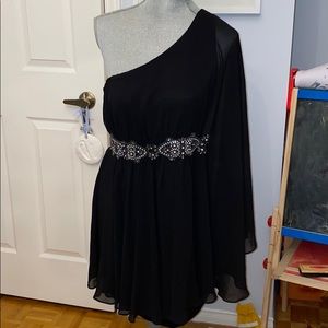 Eliza J Grecian One Sleeve Dress